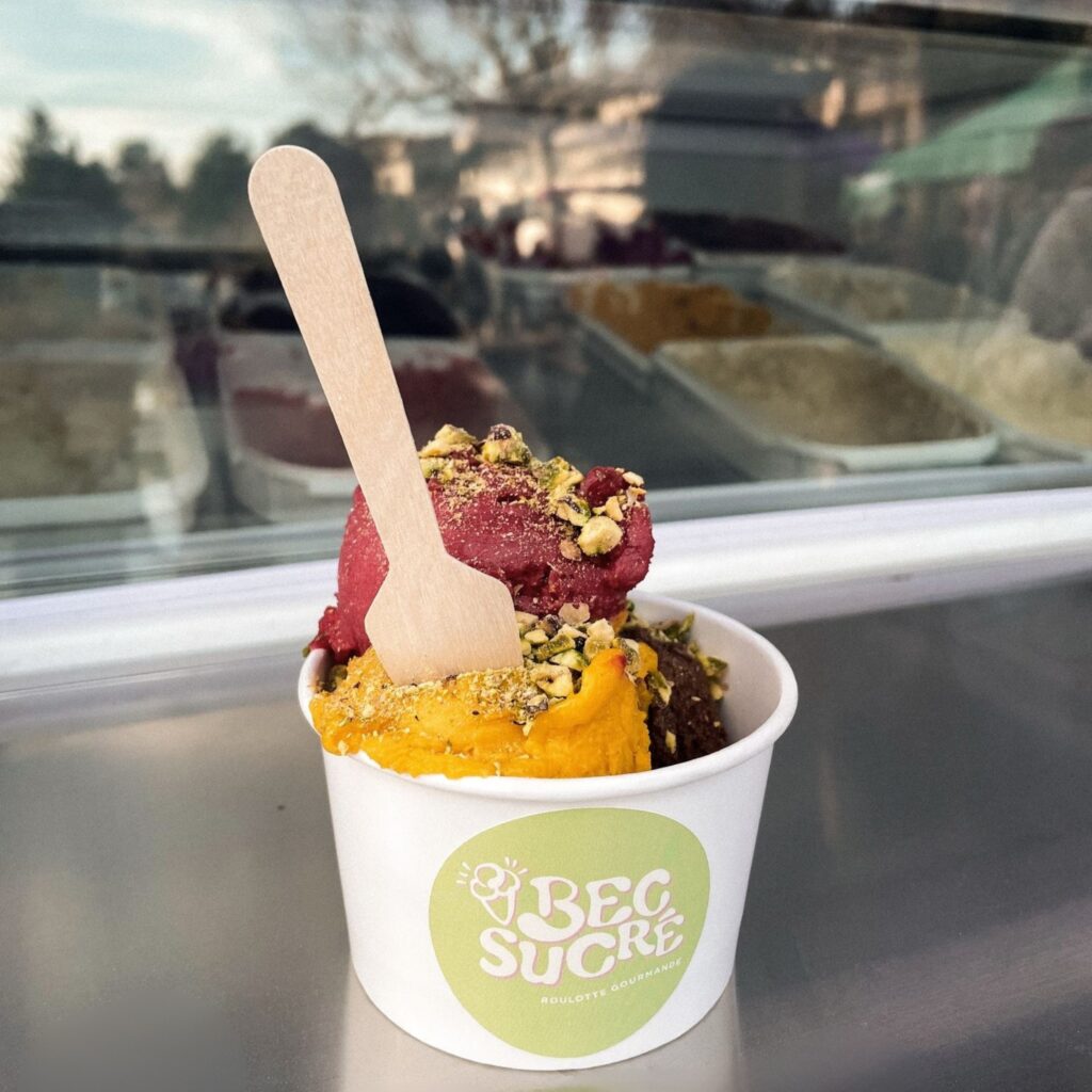 glaces artisanales Bec Sucré Roulotte Gourmande, foodtruck en région PACA, aix-en-provence, luberon